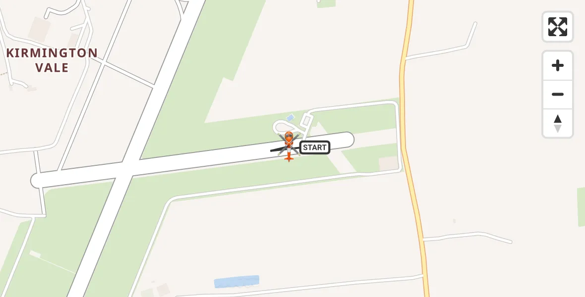 Flight path map showing Coastguard Helicopter route from Humberside Airport to Humberside Airport