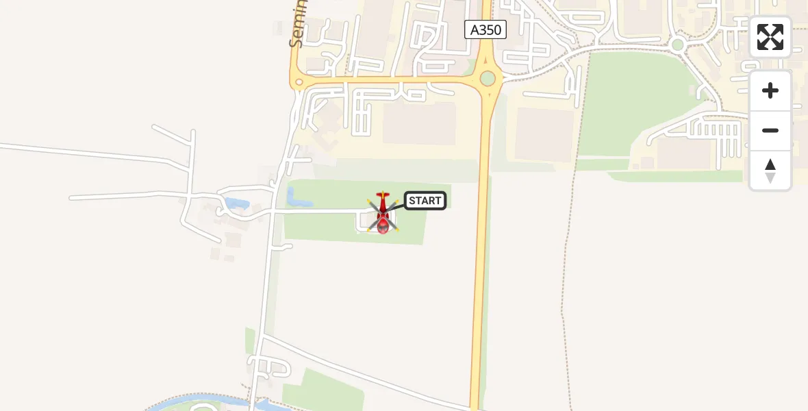 Flight path map showing Air Ambulance Helicopter route from Wiltshire Air Ambulance to Wiltshire Air Ambulance