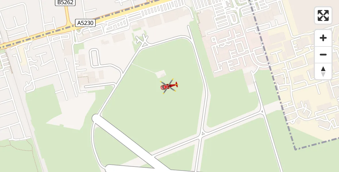 Flight path map showing Air Ambulance Helicopter route from Blackpool Airport to Blackpool Airport