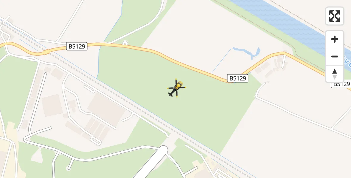 Flight path map showing Police Helicopter route from Hawarden Airport to Hawarden Airport