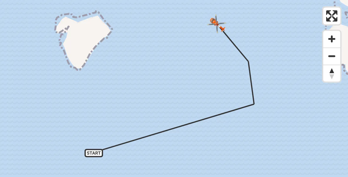 Flight path map showing Coastguard Helicopter route from Inner Seas to Inner Seas