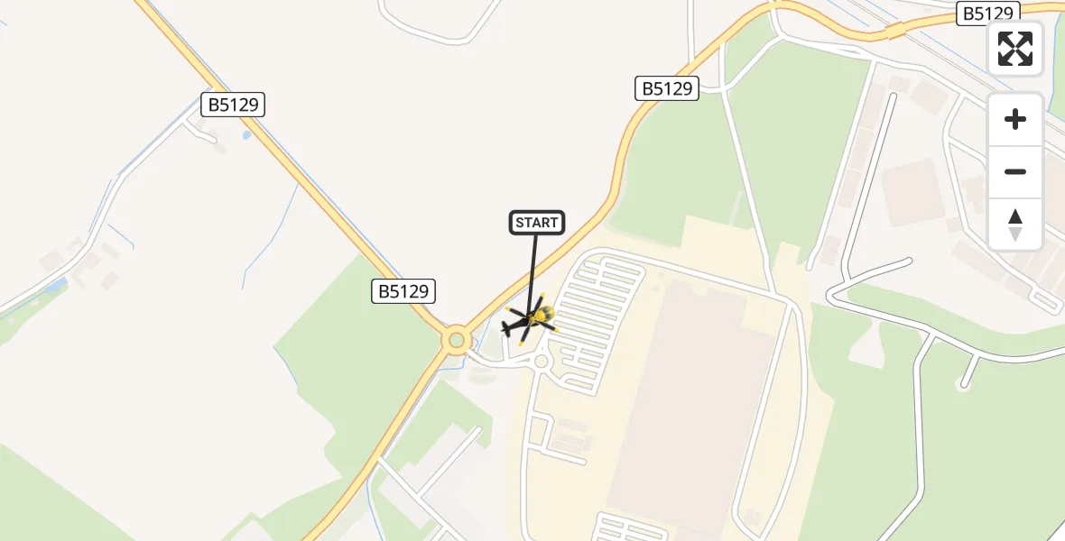 Flight path map showing Police Helicopter route from Hawarden Airport to Broughton