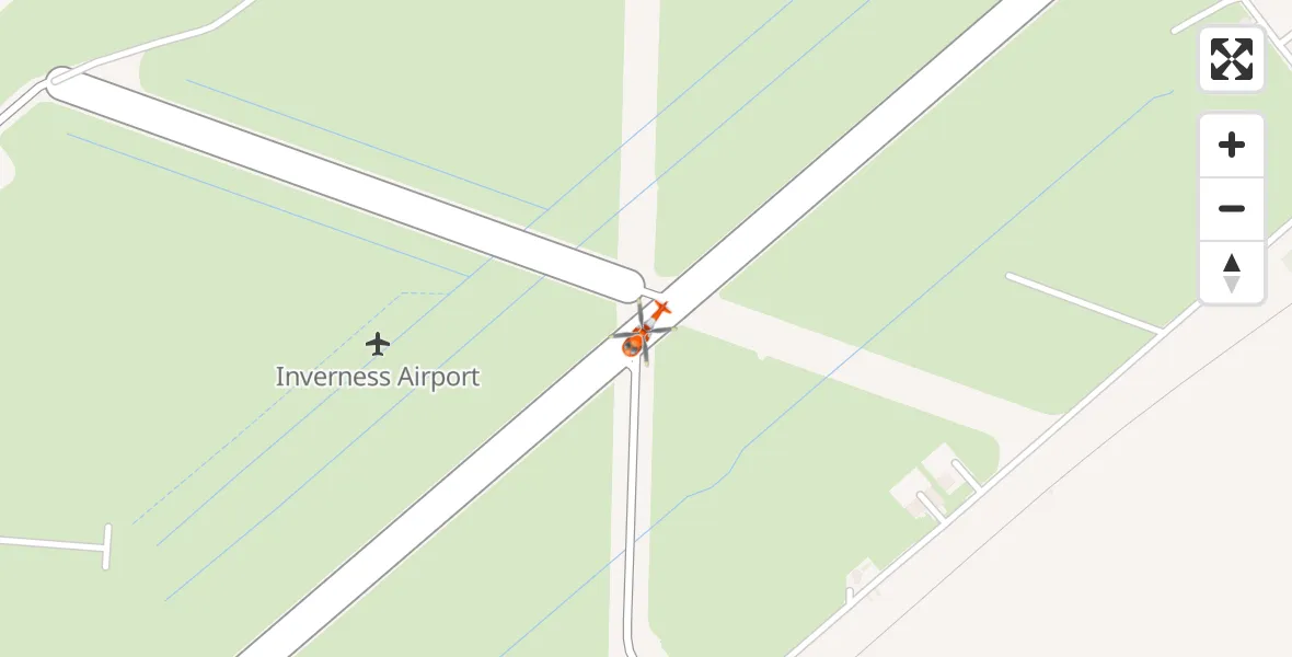 Flight path map showing Coastguard Helicopter route from Inverness Airport to Inverness Airport