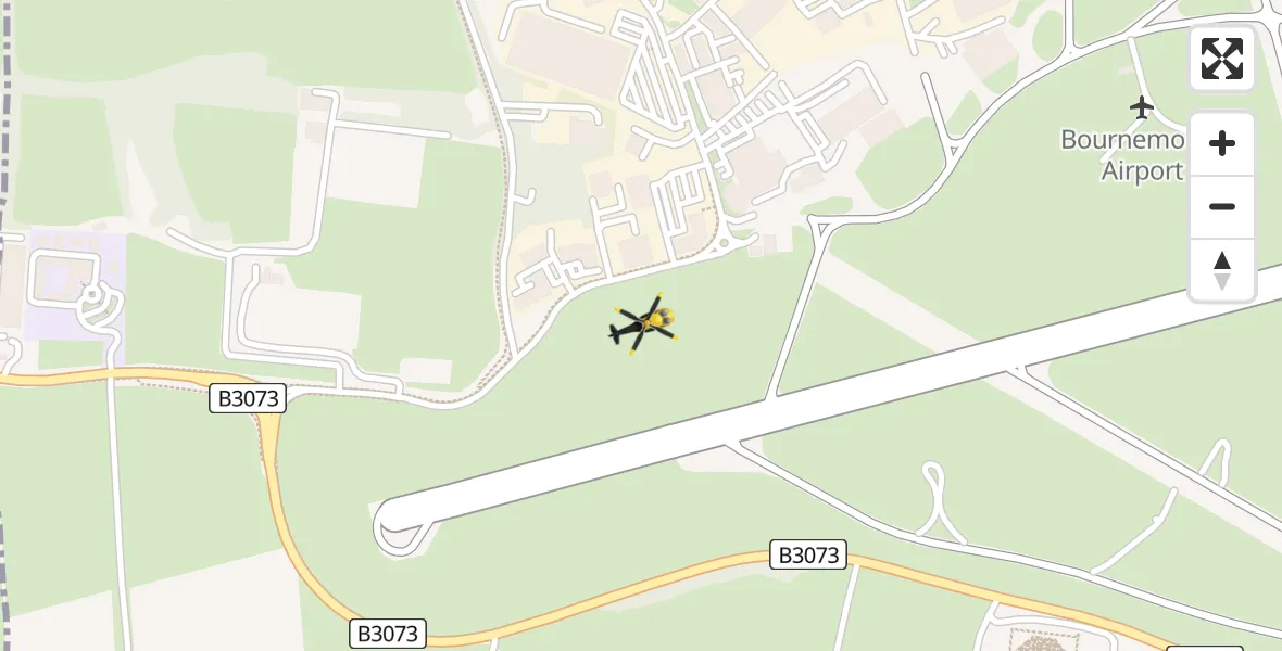 Flight path map showing Police Helicopter route from Bournemouth Airport to Bournemouth Airport