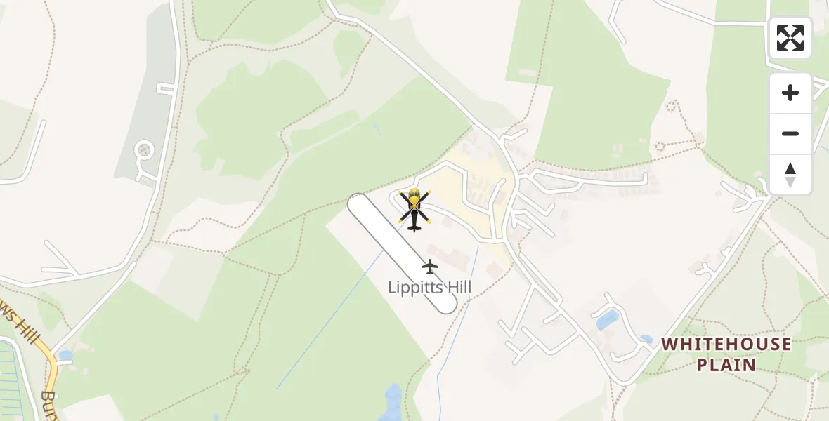Routekaart van de vlucht: Police Helicopter to Metropolitan Police Air Support Unit Lippitts Hill