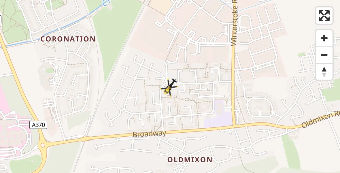 Flight path map showing Police Helicopter route from Weston-super-Mare to Weston-super-Mare