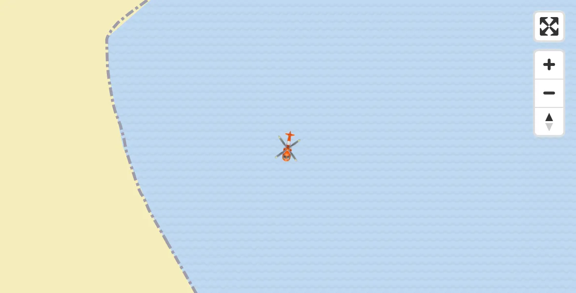 Flight path map showing Coastguard Helicopter route from Àird Thunga to Àird Thunga