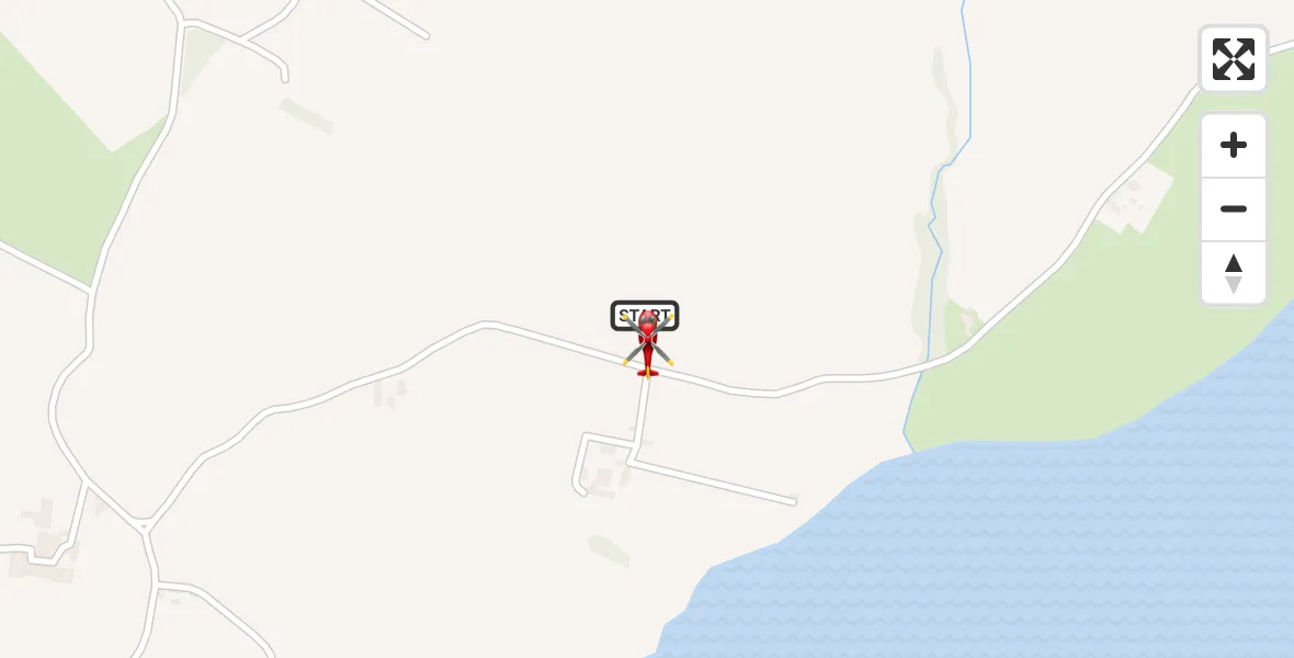 Flight path map showing Air Ambulance Helicopter route from Llanbabo to Llanbabo
