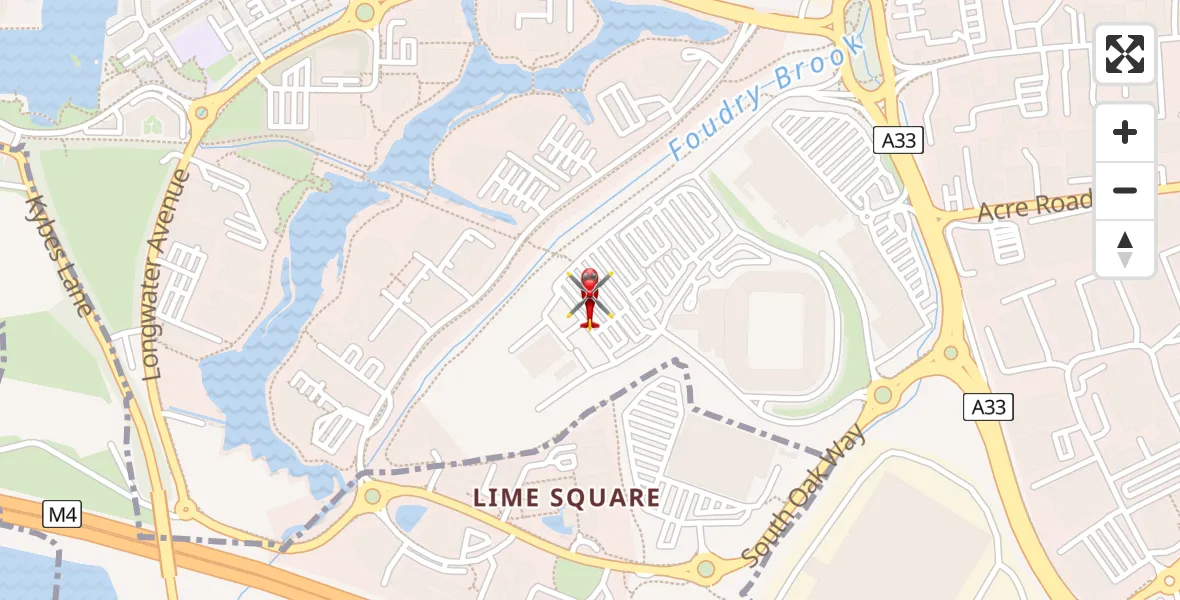 Flight path map showing Air Ambulance Helicopter route from Reading to Reading
