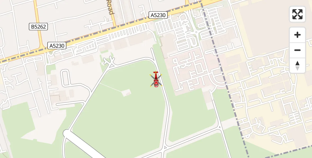 Flight path map showing Air Ambulance Helicopter route from Blackpool Airport to Blackpool Airport