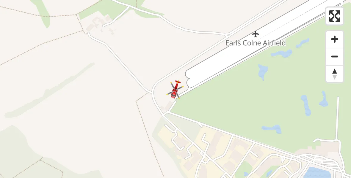 Flight route Air Ambulance Helicopter Earls Colne Airfield - Earls Colne Airfield, 06 April 2026, 13:53