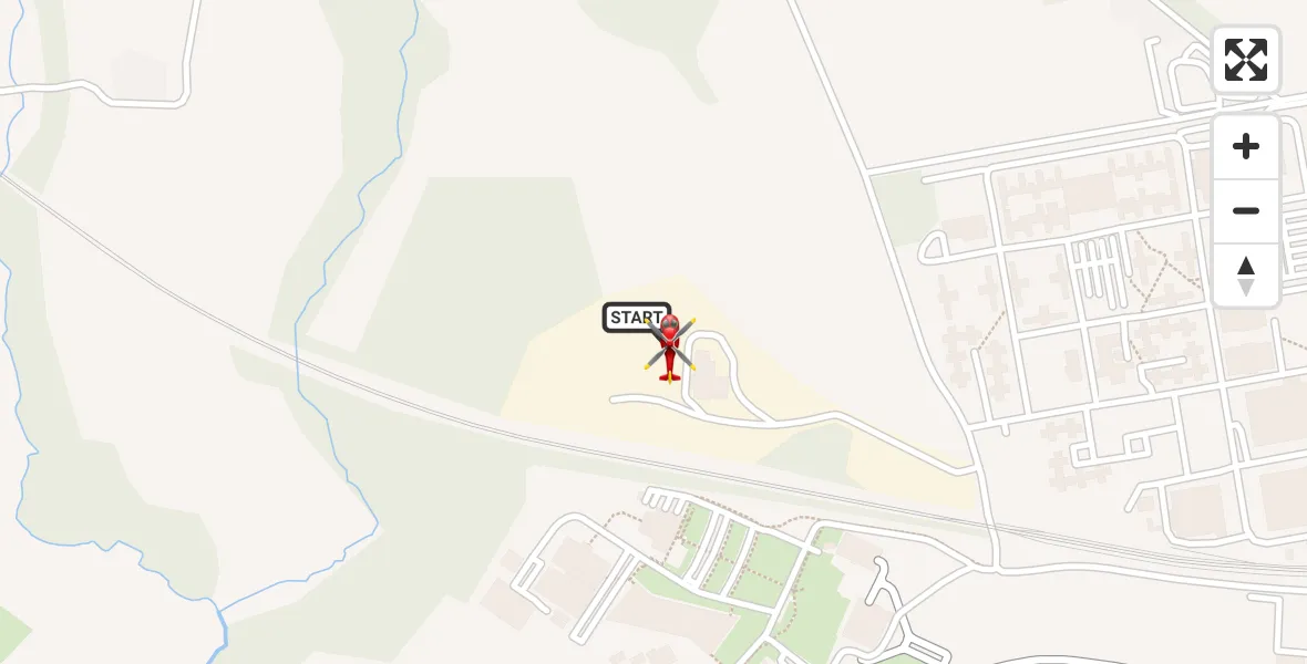 Flight path map showing Air Ambulance Helicopter route from RAF Cosford to Cosford