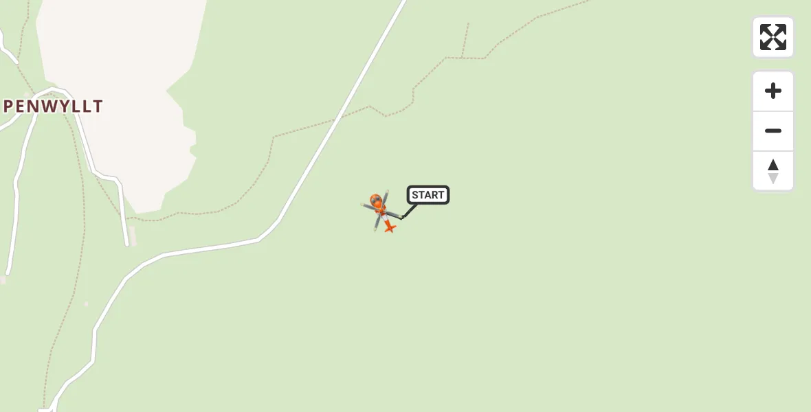 Flight path map showing Coastguard Helicopter route from Llywel to Llywel