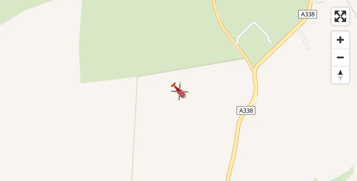 Flight path map showing Air Ambulance Helicopter route from Burbage to Burbage
