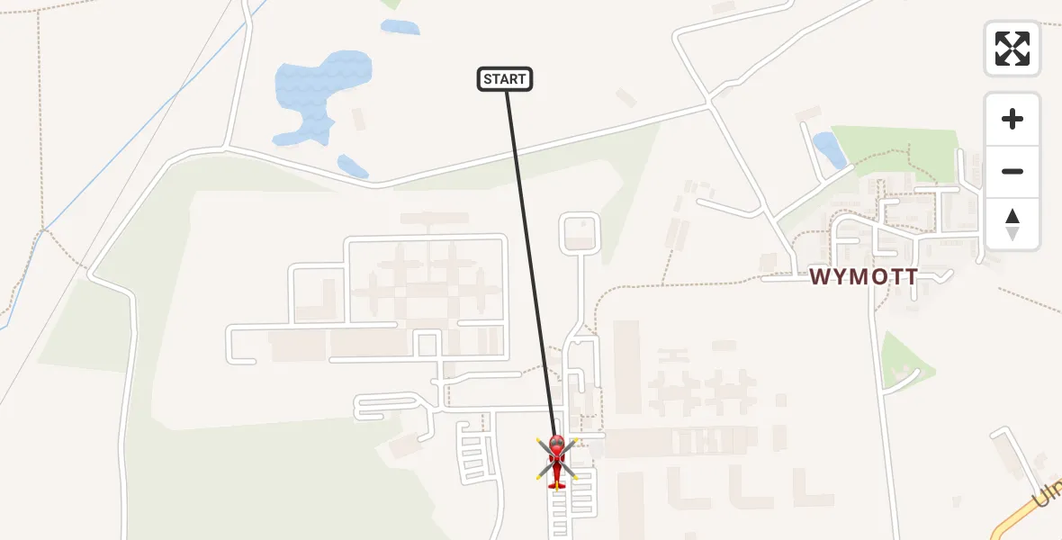 Flight path map showing Air Ambulance Helicopter route from Chorley to Chorley