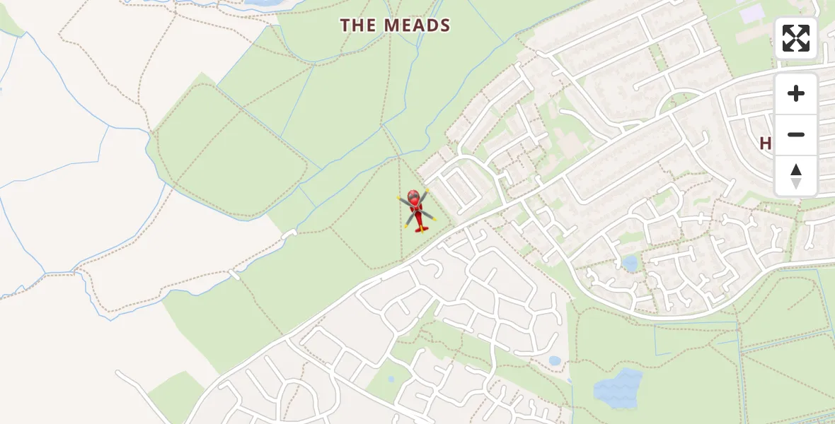 Flight path map showing Air Ambulance Helicopter route from Bridgwater to Bridgwater