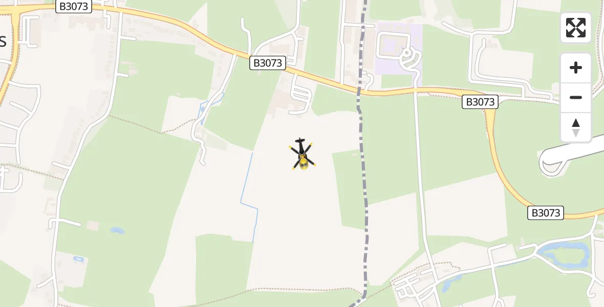 Flight path map showing Police Helicopter route from Parley Cross to Parley Cross