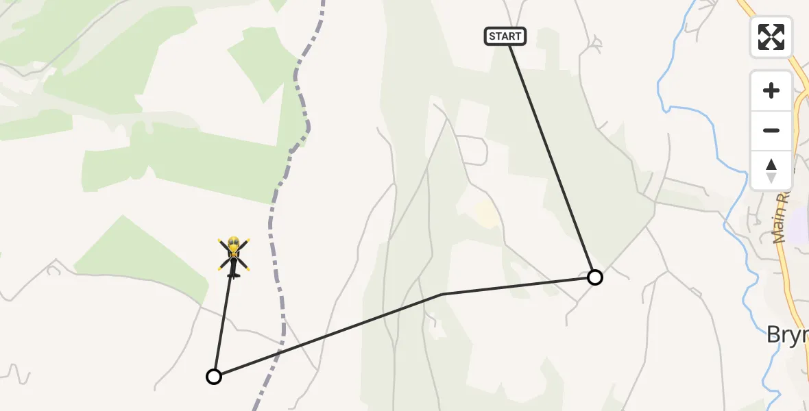 Flight path map showing Police Helicopter route from Alltwen to Neath Abbey