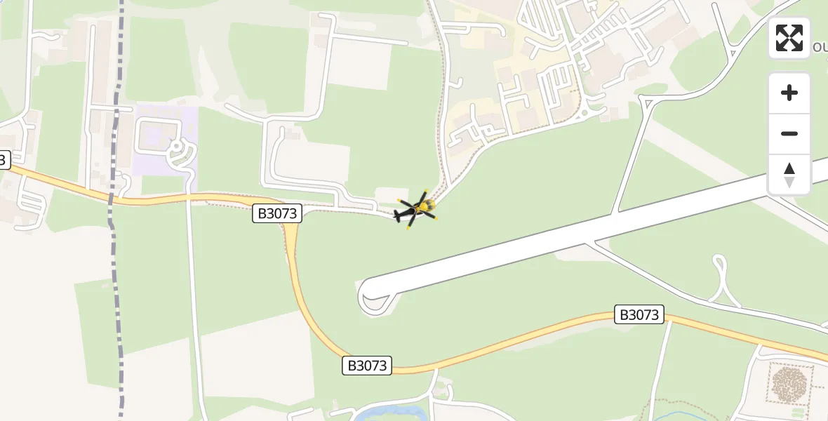 Flight path map showing Police Helicopter route from Bournemouth Airport to Bournemouth Airport