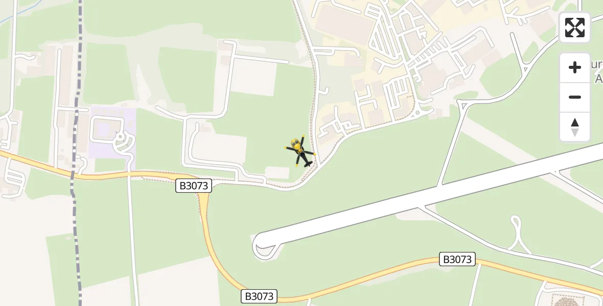 Flight path map showing Police Helicopter route from Bournemouth Airport to Bournemouth Airport