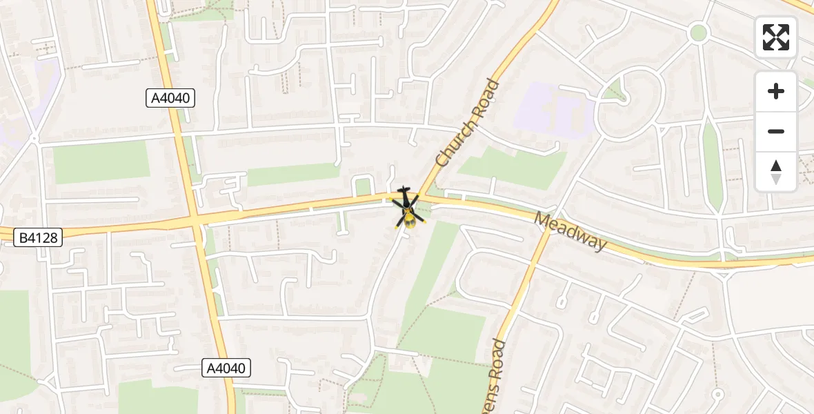 Routekaart van de vlucht: Police Helicopter to Garretts Green