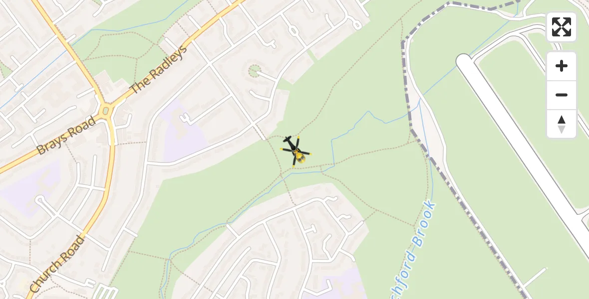 Routekaart van de vlucht: Police Helicopter to Tile Cross