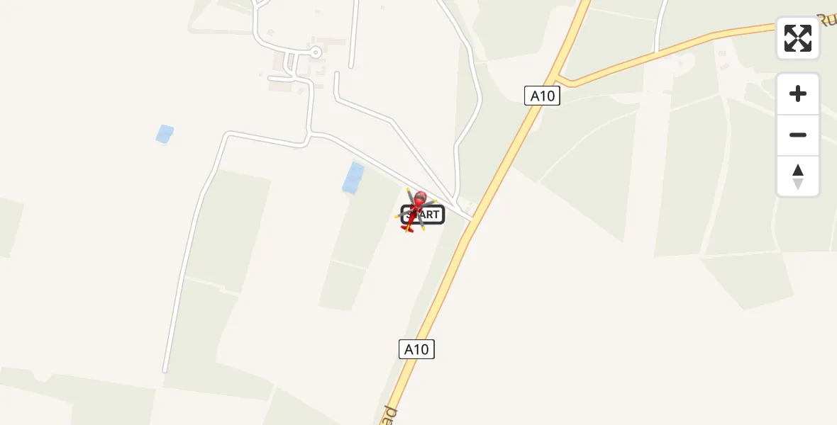 Flight path map showing Air Ambulance Helicopter route from Tottenhill to Tottenhill