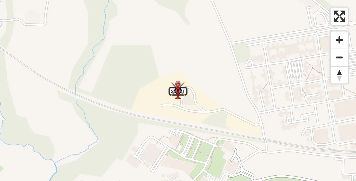 Flight path map showing Air Ambulance Helicopter route from RAF Cosford to Cosford