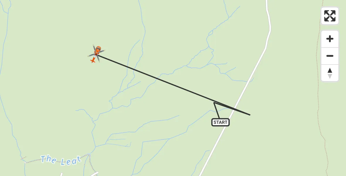 Flight path map showing Coastguard Helicopter route from Capel Curig to Capel Curig