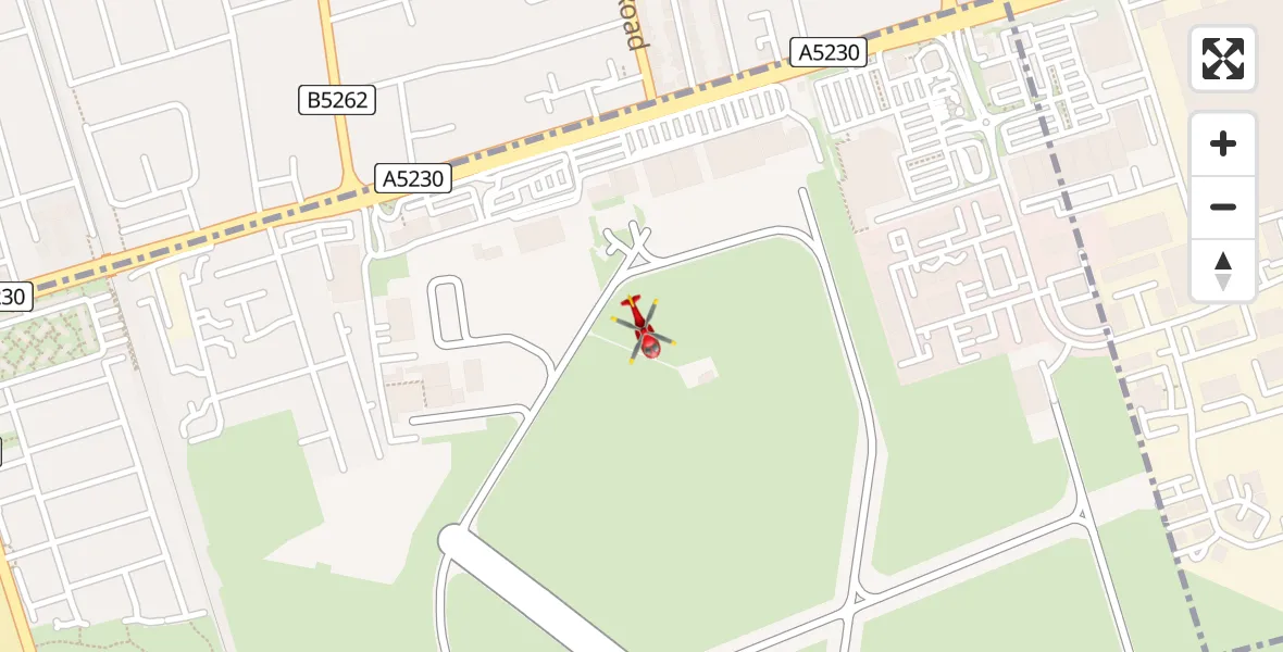 Flight path map showing Air Ambulance Helicopter route from Blackpool Airport to Blackpool Airport