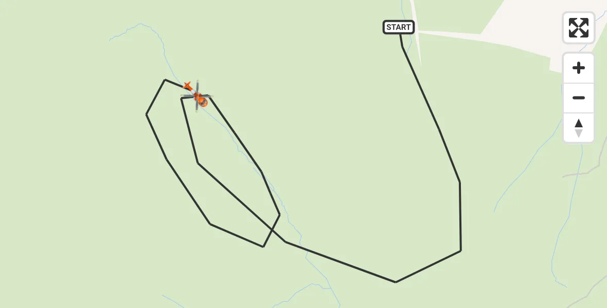 Flight path map showing Coastguard Helicopter route from Altarnun to Altarnun