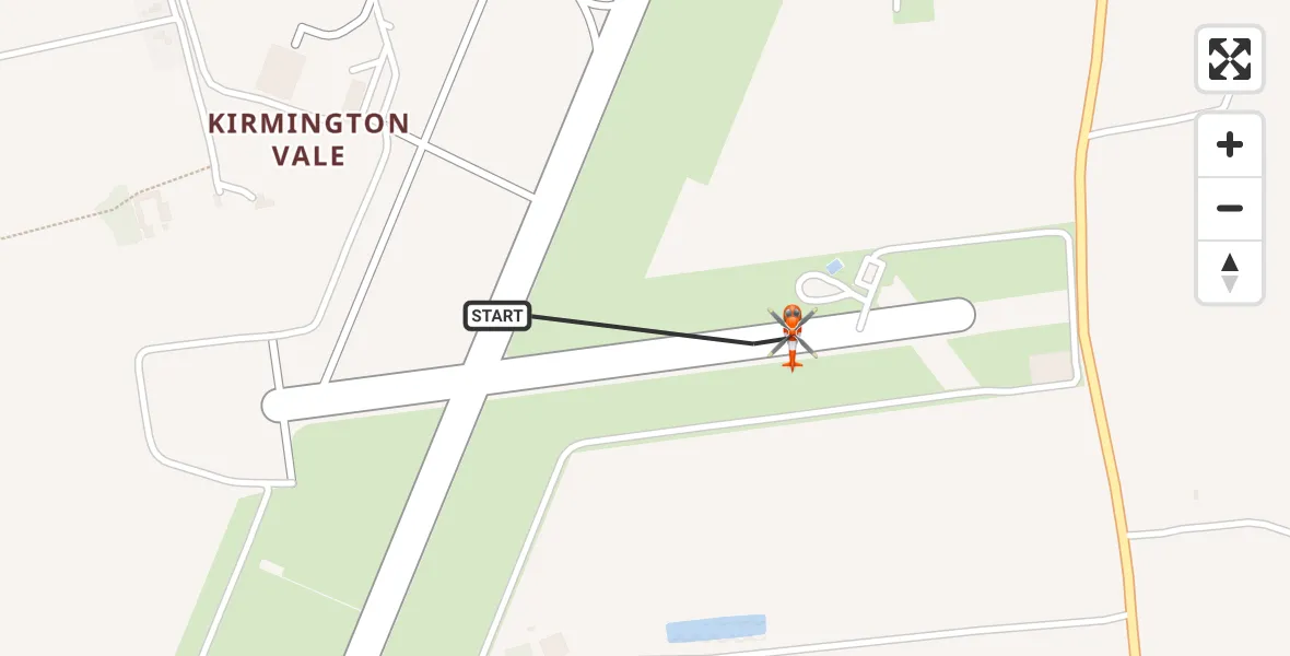 Flight path map showing Coastguard Helicopter route from Humberside Airport to Humberside Airport