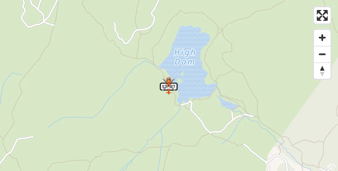 Flight path map showing Coastguard Helicopter route from Finsthwaite to Finsthwaite