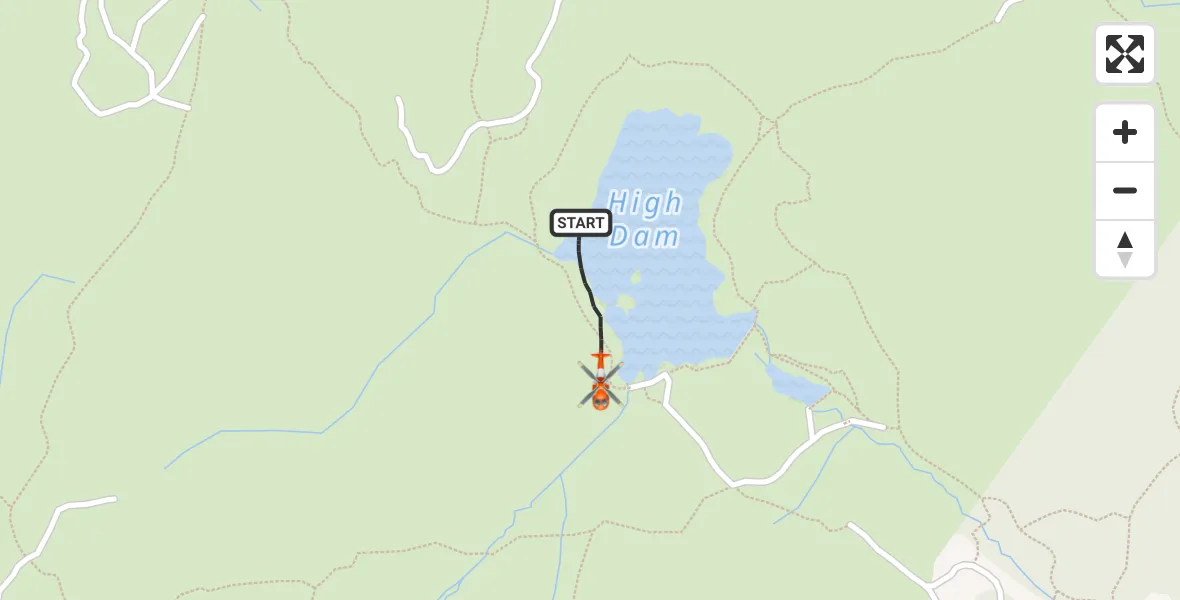 Flight path map showing Coastguard Helicopter route from Finsthwaite to Finsthwaite