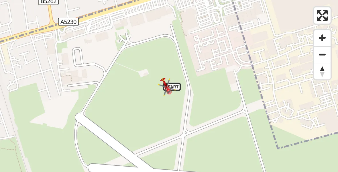 Flight path map showing Air Ambulance Helicopter route from Blackpool Airport to Blackpool Airport