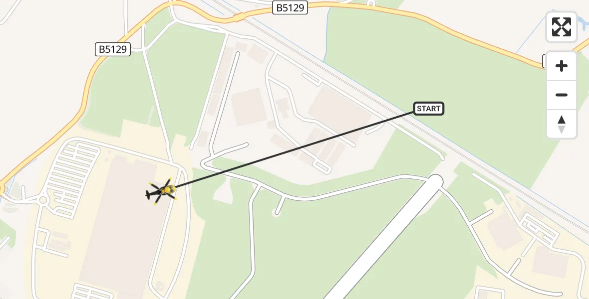 Flight path map showing Police Helicopter route from Hawarden Airport to Sandycroft