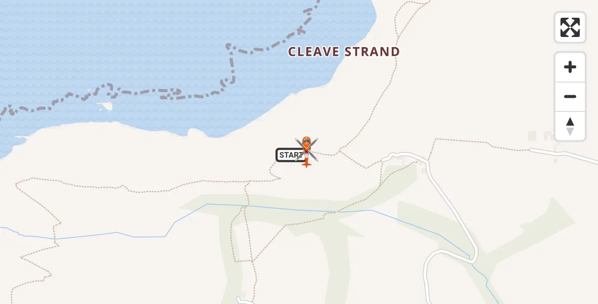 Flight path map showing Coastguard Helicopter route from Crackington Haven to Crackington Haven