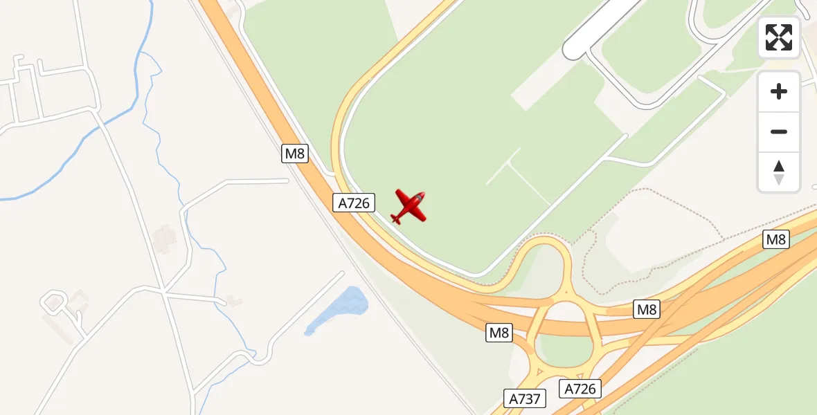 Flight path map showing Air Ambulance Aircraft route from Glasgow Airport to Glasgow Airport