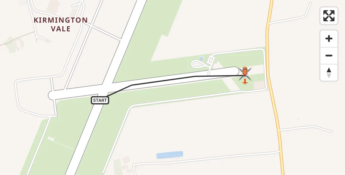 Flight path map showing Coastguard Helicopter route from Humberside Airport to Humberside Airport