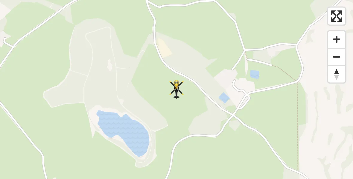 Flight path map showing Police Helicopter route from Chirk to Chirk