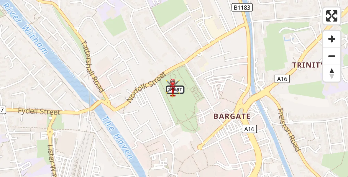 Flight path map showing Air Ambulance Helicopter route from Boston to Boston