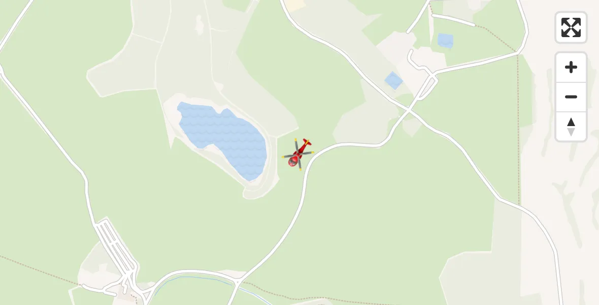 Flight path map showing Air Ambulance Helicopter route from Chirk to Chirk