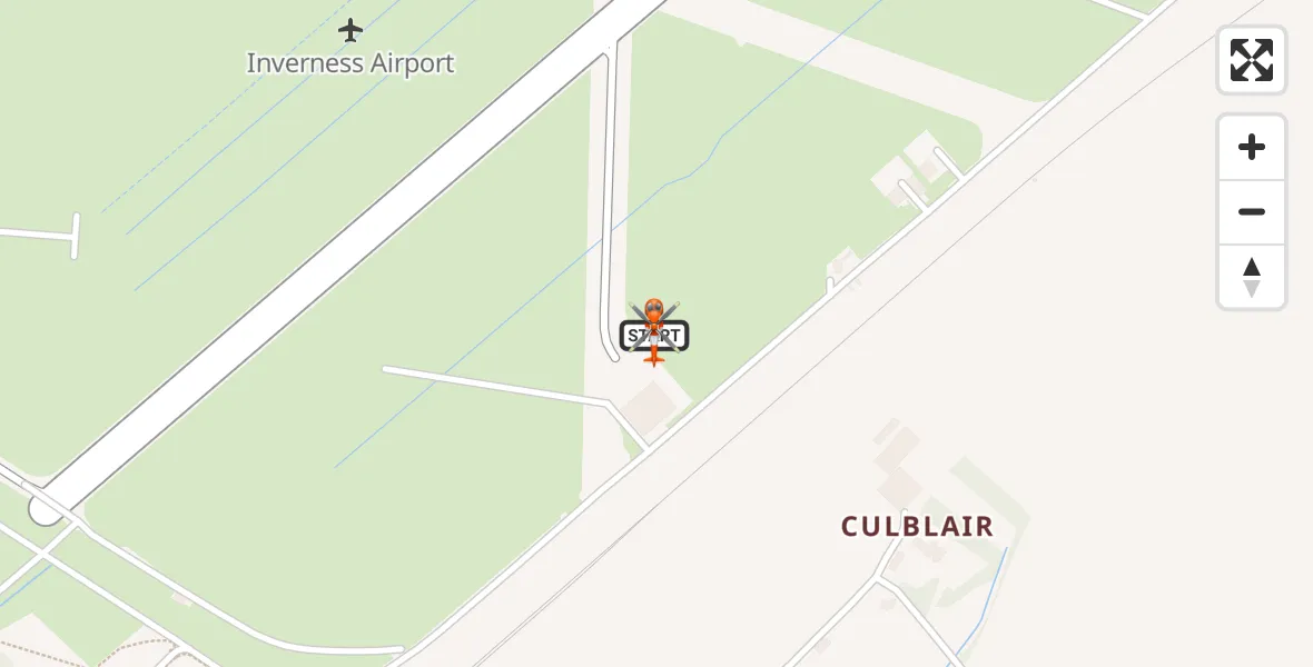 Flight path map showing Coastguard Helicopter route from Inverness Airport to Inverness Airport