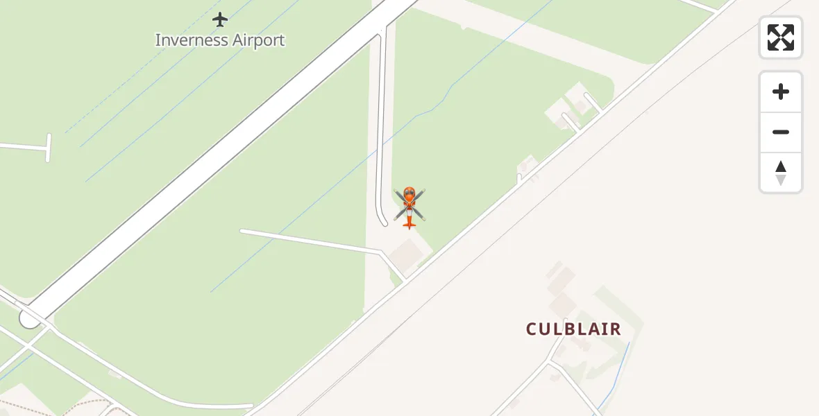 Flight path map showing Coastguard Helicopter route from Inverness Airport to Inverness Airport