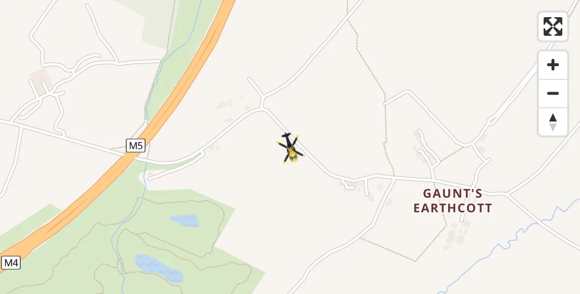 Routekaart van de vlucht: Police Helicopter to Bradley Stoke, Gaunt's Earthcott Lane
