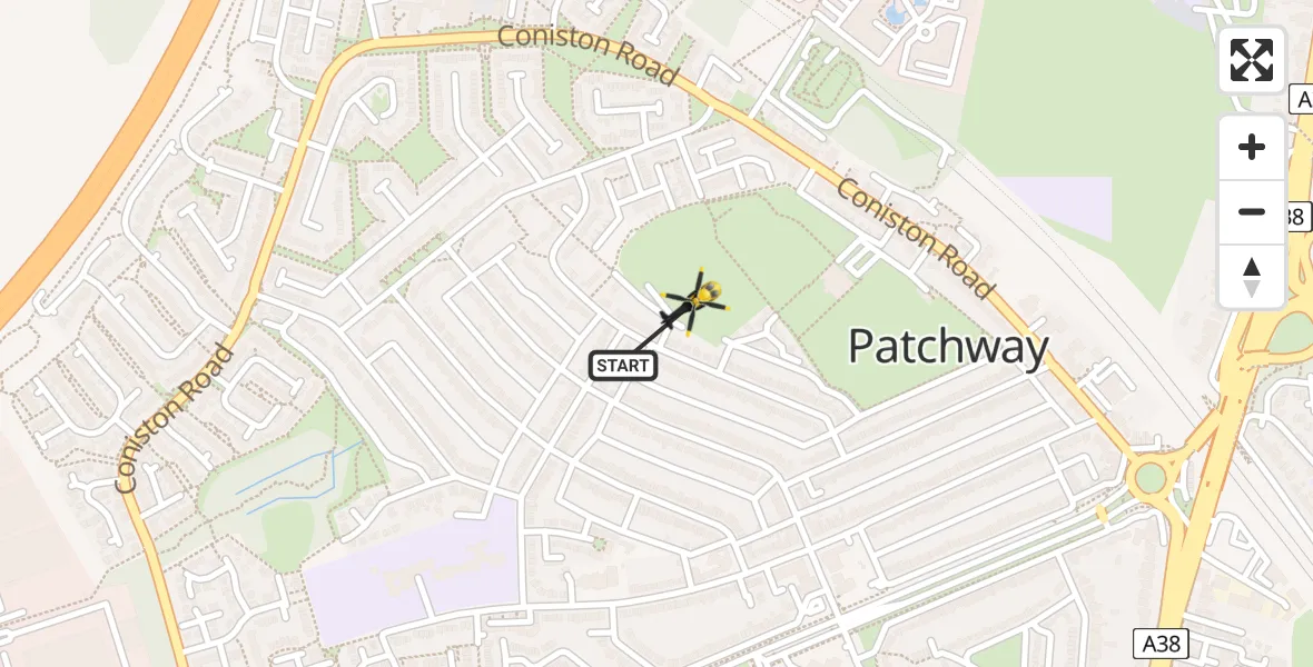 Flight path map showing Police Helicopter route from Bristol to Bristol