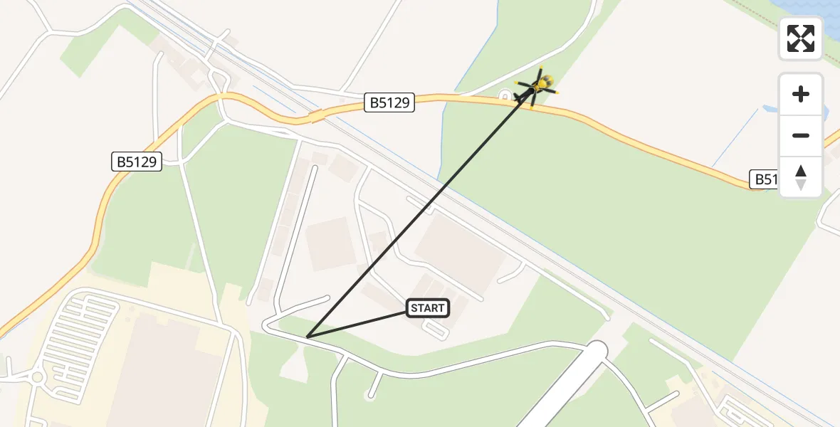 Flight path map showing Police Helicopter route from Hawarden Airport to Queensferry