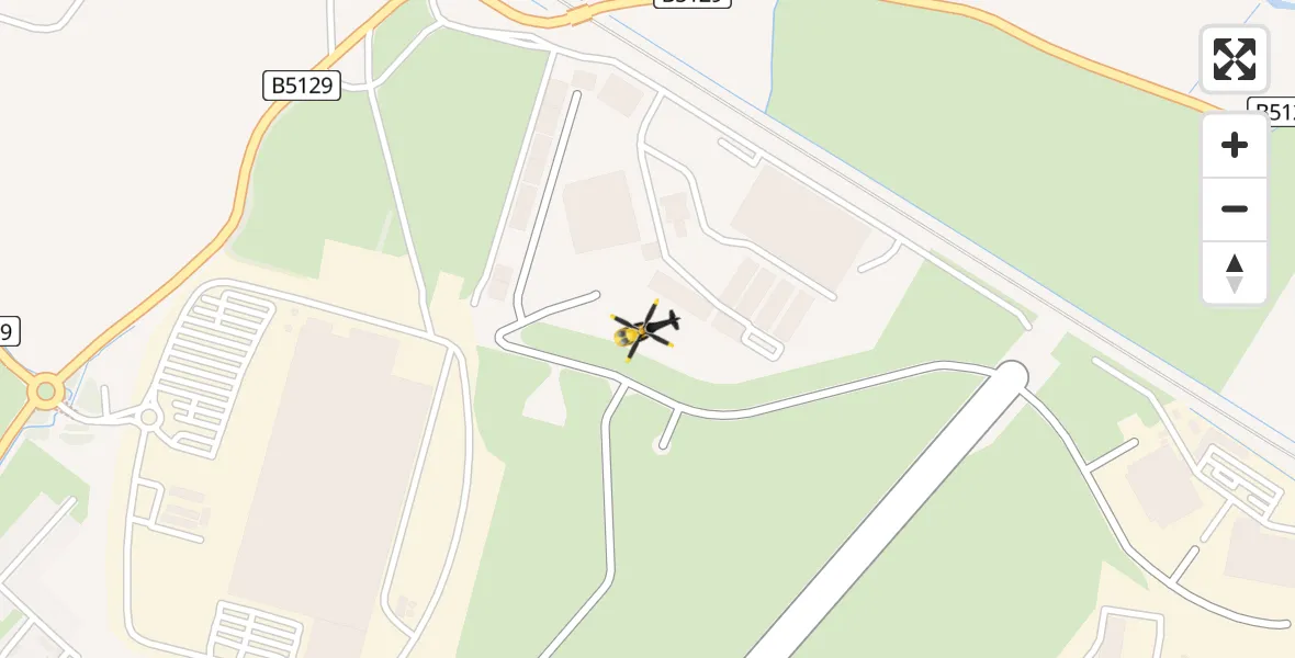 Flight path map showing Police Helicopter route from Hawarden Airport to Hawarden Airport