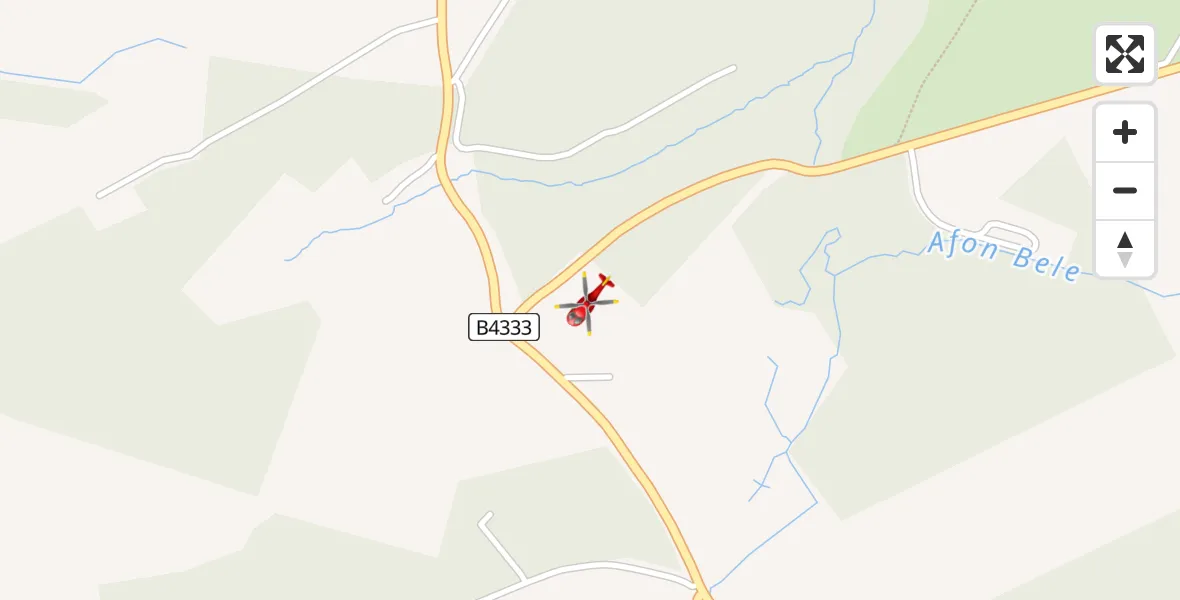 Routekaart van de vlucht: Air Ambulance Helicopter to Rhos