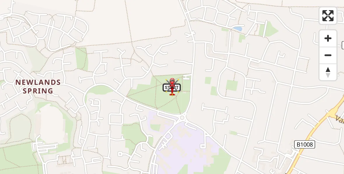 Flight path map showing Air Ambulance Helicopter route from Chelmsford to Chelmsford